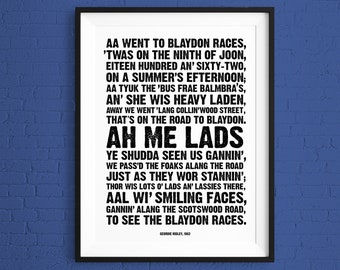 Newcastle United Blaydon Races poster