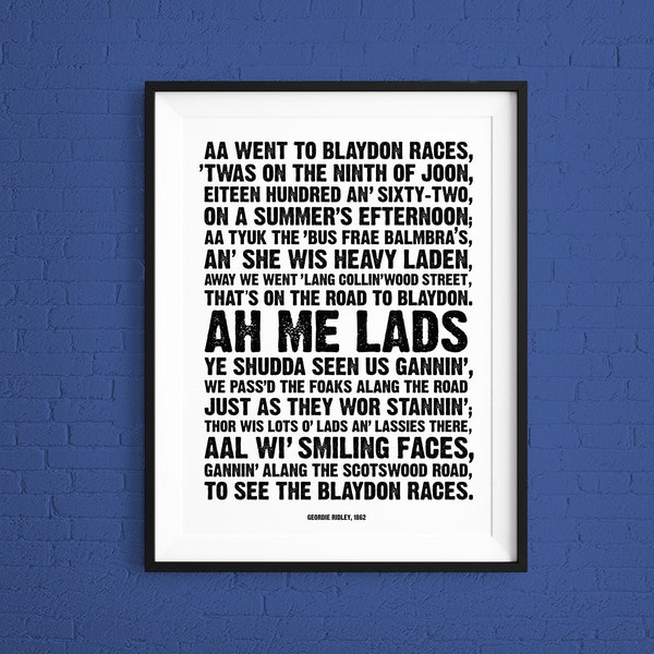 Newcastle United Blaydon Races poster