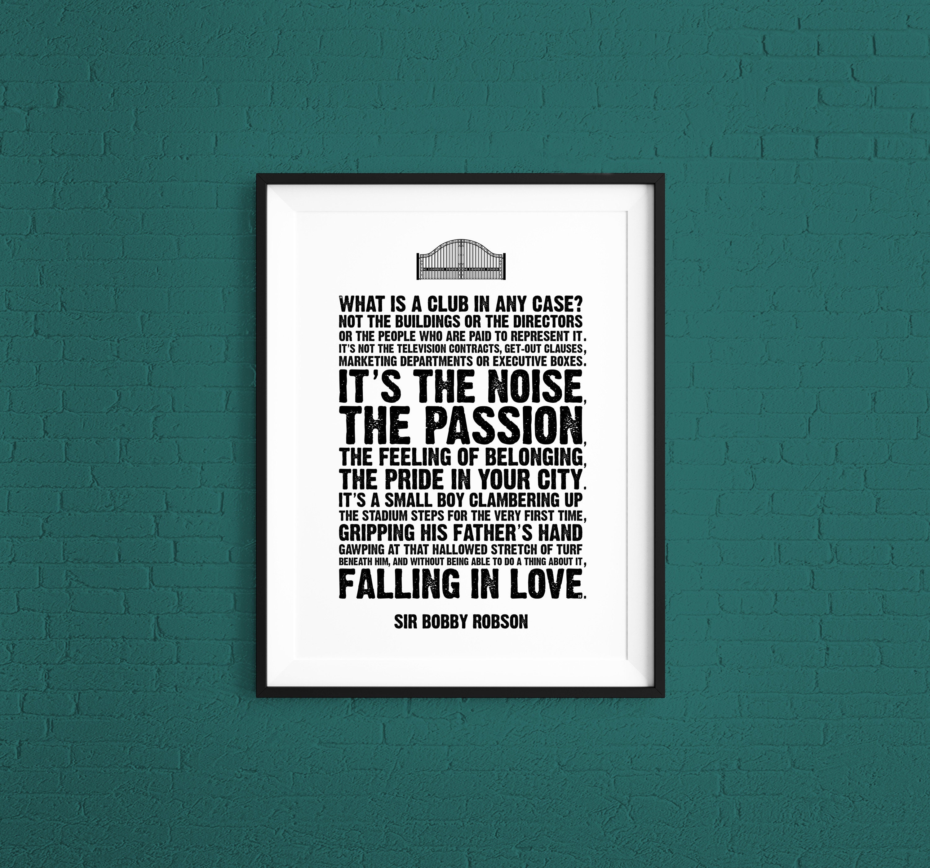 Newcastle United Sir Bobby Robson Quote Poster Etsy