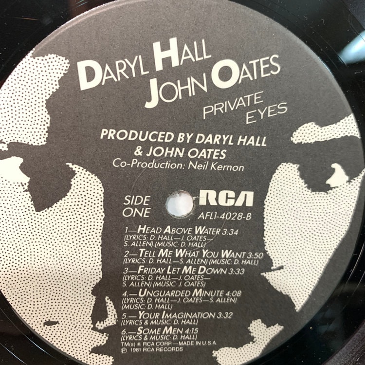 Daryl Hall John Oates Private Eyes Vintager Vinyl Record Etsy Norway