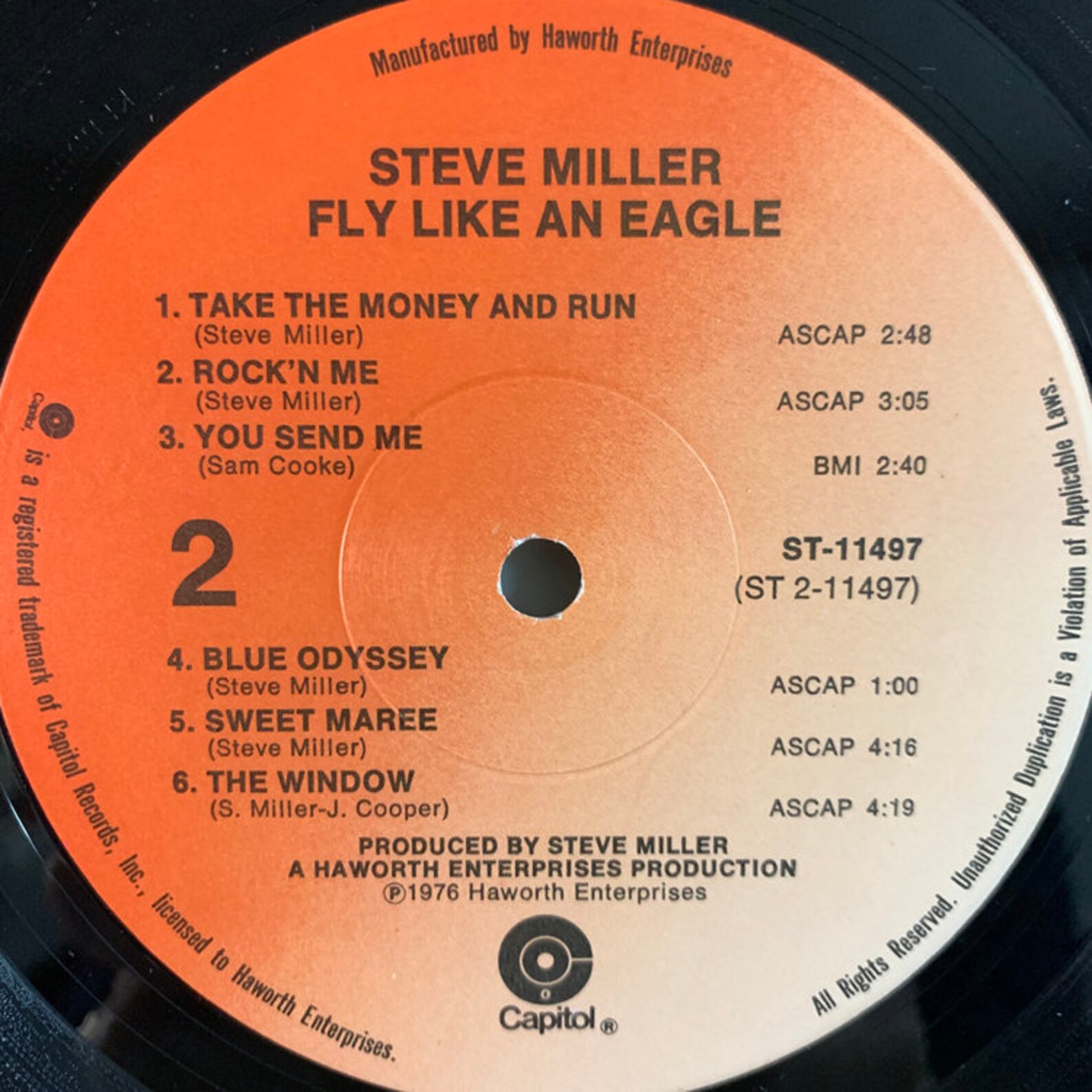 Steve Miller Band Fly Like An Eagle Vinyl