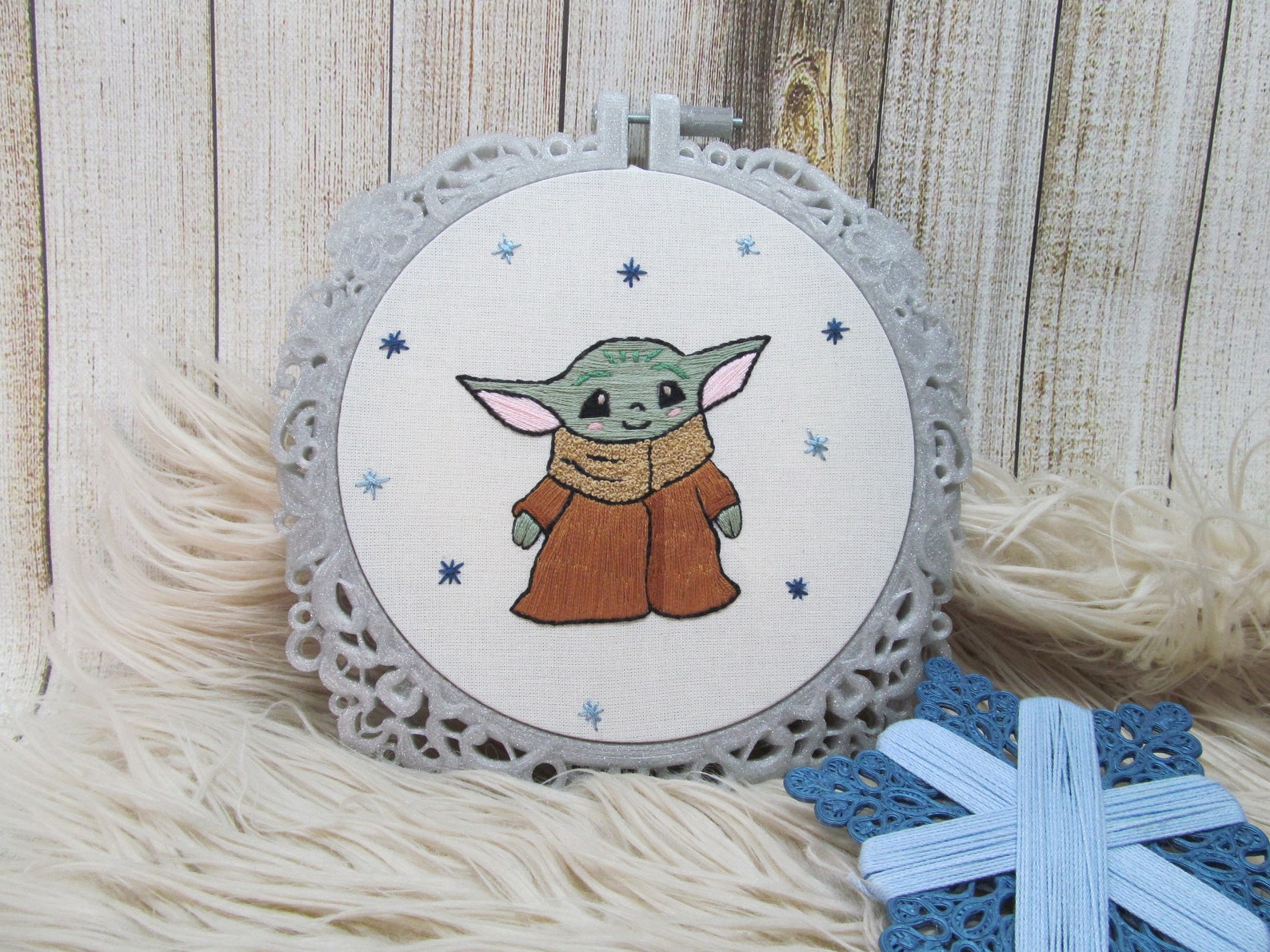 Embroidery baby yoda star wars hoop art Bordado a mano Etsy