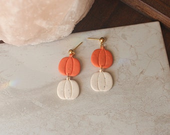 Pumpkin Earrings | Fall Earrings, Polymer Clay Earrings, Halloween Earrings, Pumpkin Dangles, Handmade Jewelry, Gifts for Her