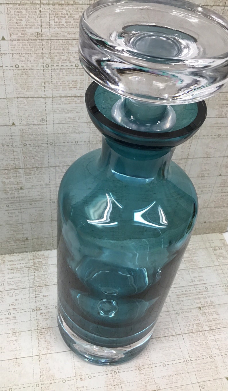 Blue Krosno Bubble Base Decanter/polish Krosno Crystal/crystal Etsy