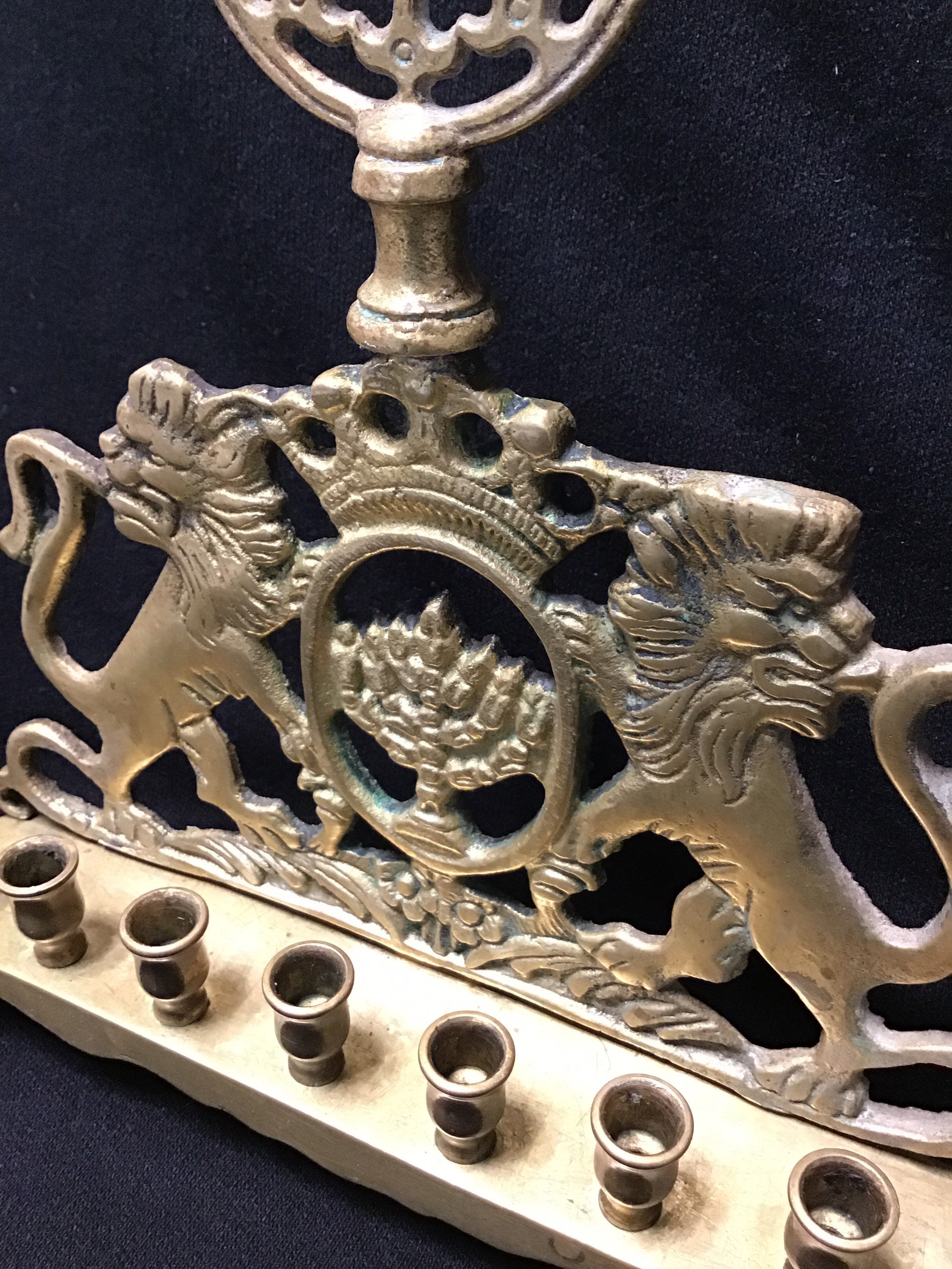 Vintage Brass Menorah/Lions of Judah Menorah/Brass Etsy