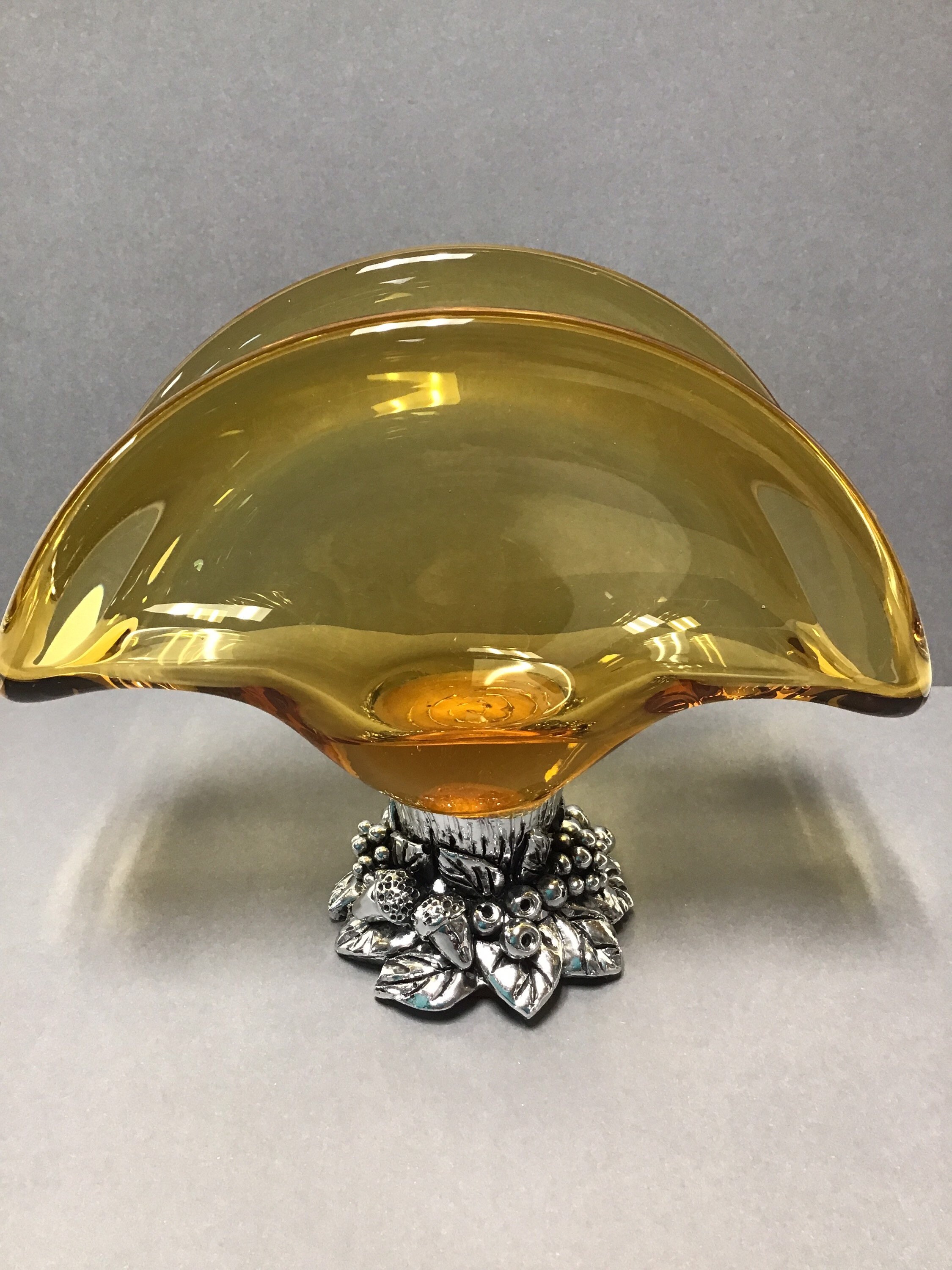Murano Amber Glass Napkin Holder/Vintage Murano/Mid Century Etsy