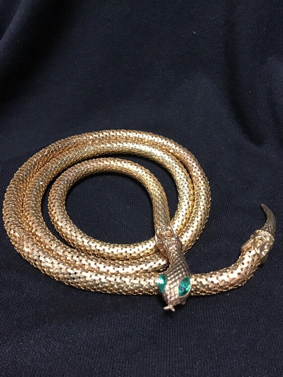Vintage Gold Mesh Snake Belt/Necklace/ Snake Belt/
