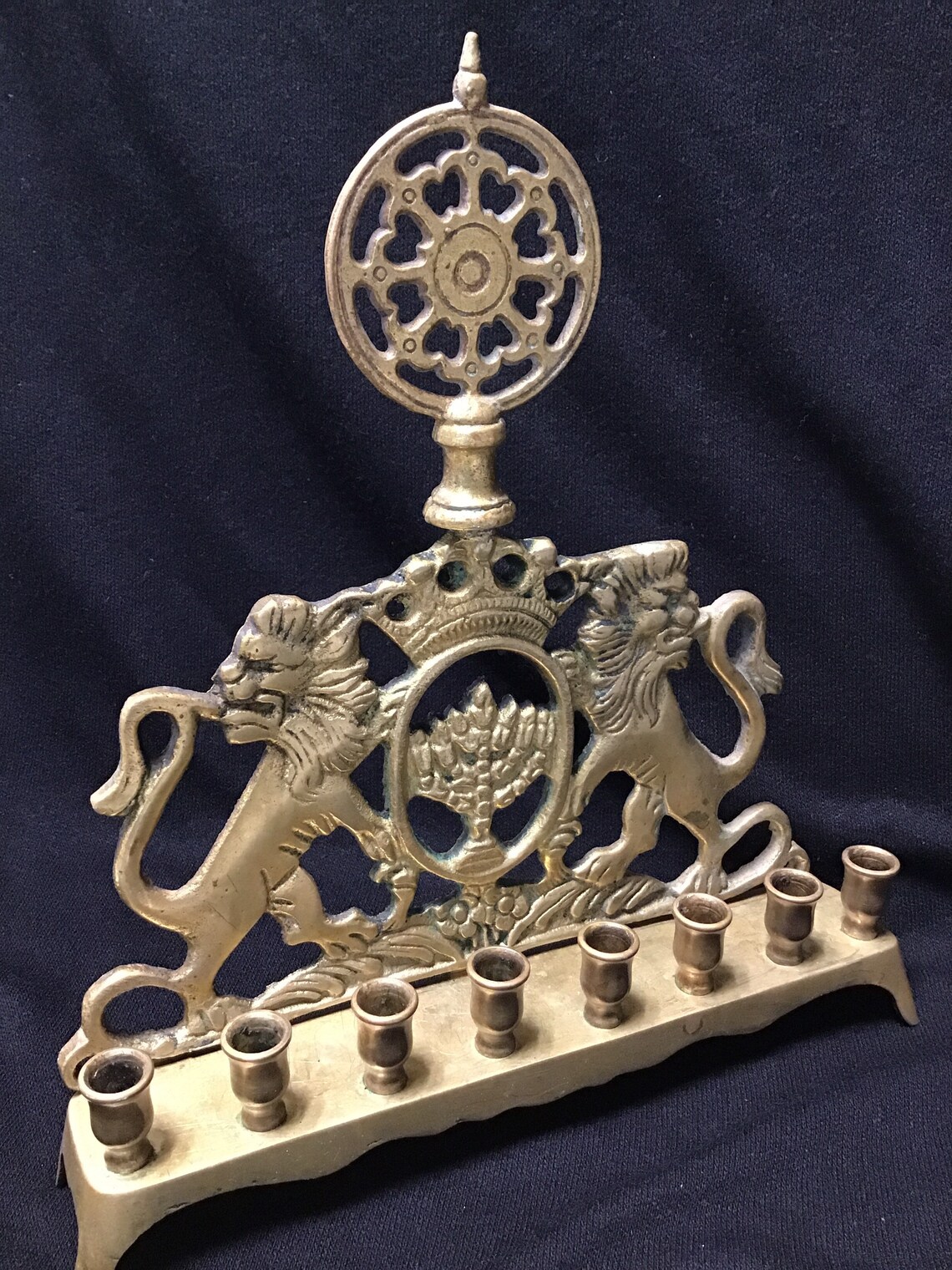 Vintage Brass Menorah/Lions of Judah Menorah/Brass Etsy