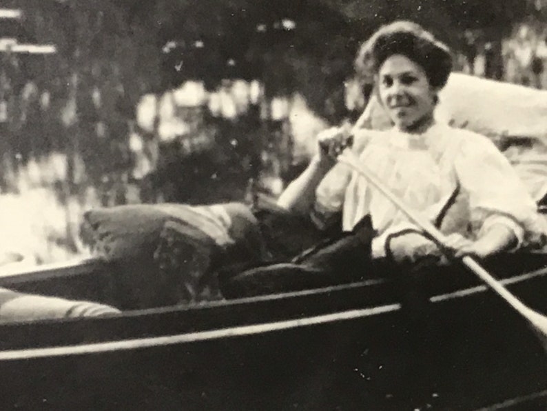 Vintage Black and White Photo1900s photosPhotography from Boston 1900sCharles River photoCanoe on Charles River Boston MA photo