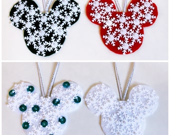 Frozen and Mickey & Minnie Christmas Sweater Snowflake Ornament Sets of 2,  Home Decor