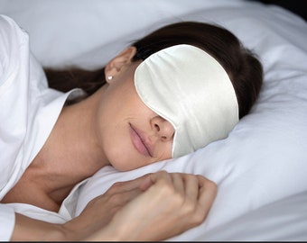 Fleur du Bien Luxurious 100% Pure Mulberry Silk Eye Mask - Elegant Design and High Quality Uninterrupted Beauty Rest for sleeping travel nap