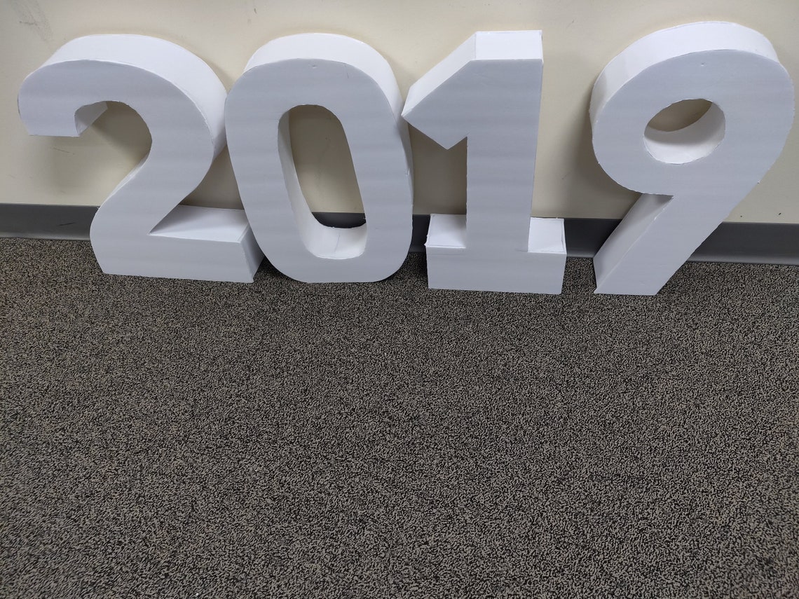 20 inch Plain 3D Hollow Foam Board Number Etsy