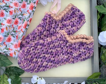 Crochet Pantoufles Purple Multi