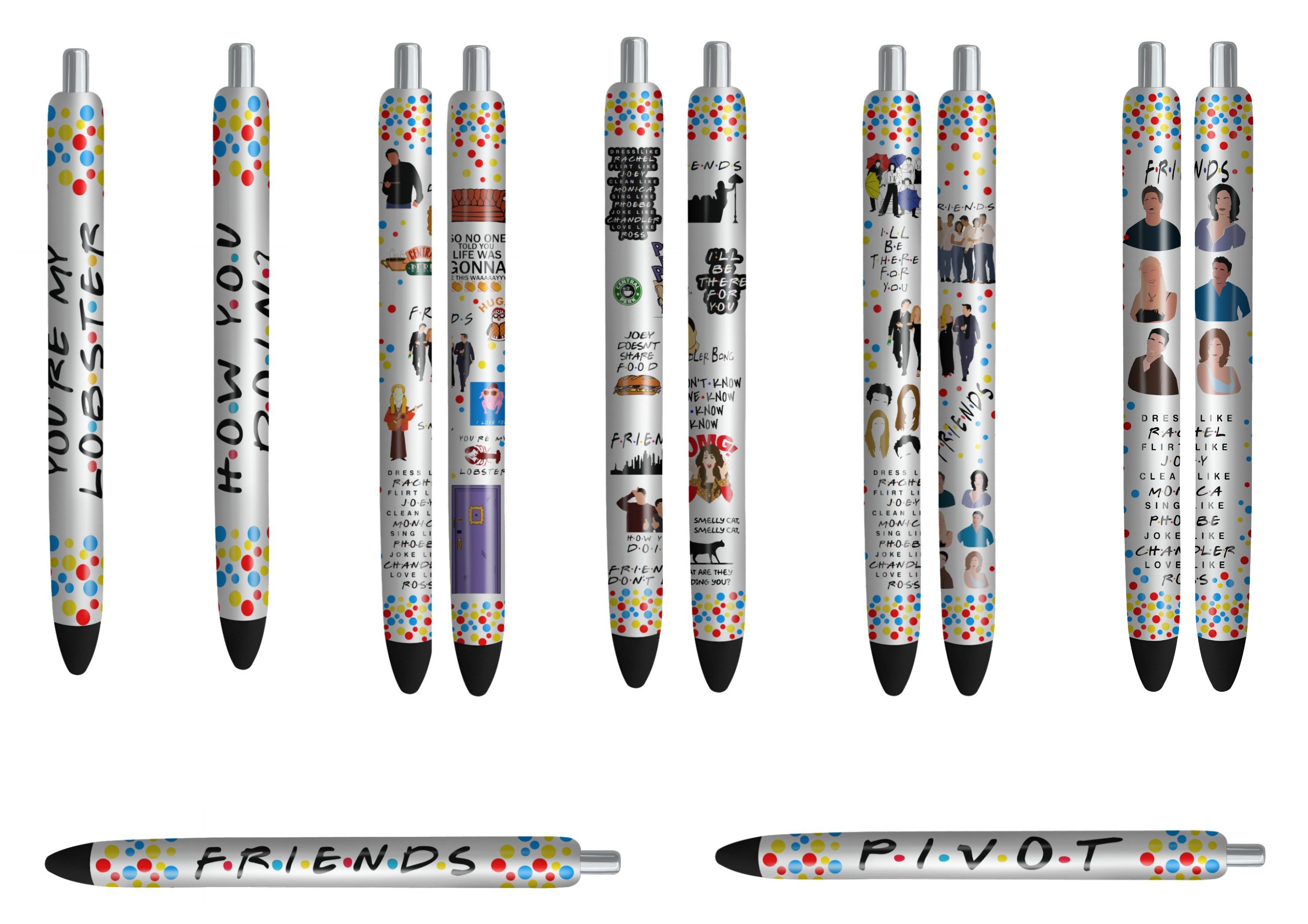 Pen Wrap FRIENDS Prints Pen Wraps 8 images on full sheet Etsy