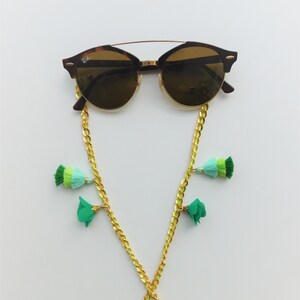 Sunglasses chain, mask chain, mask holder, Mask hanging chain, face mask holder with tassel, sunglass chain gold