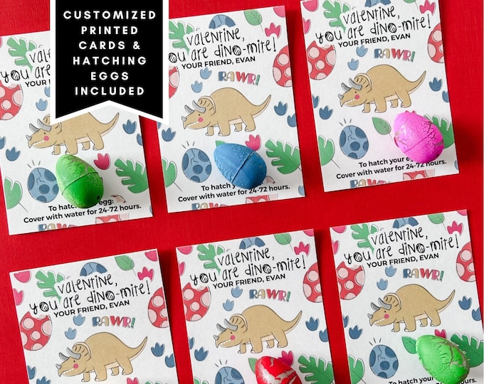 Dinosaur Valentine's Day Cards With Hatching Eggs|printed Valentines ...