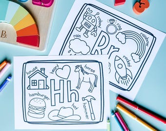 Alphabet Coloring Pages | ABC Printable Set for Kids | Preschool Letter Worksheets | 26 Printable Alphabet Coloring Sheets