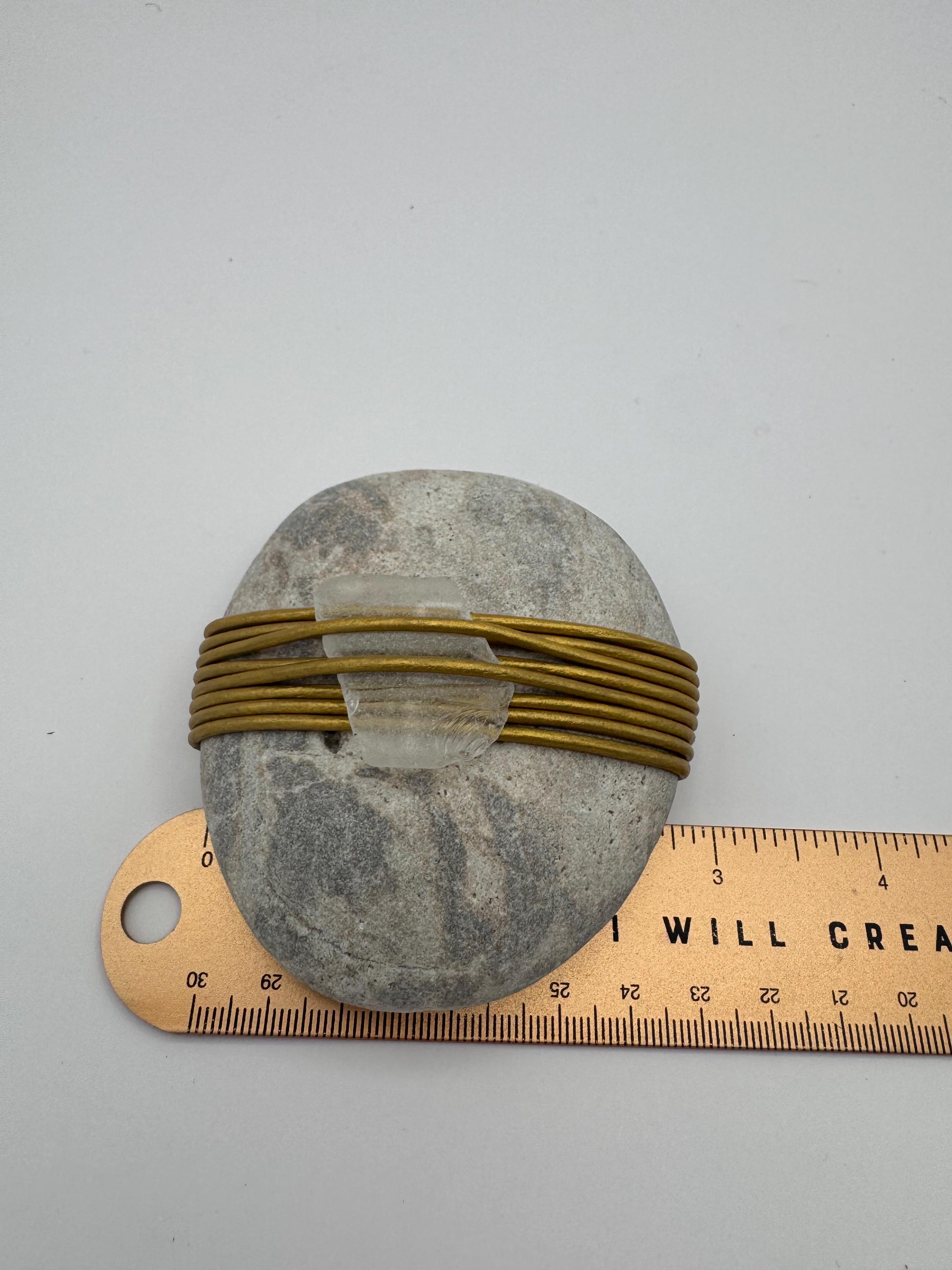Paperweight Rustic Handcrafted Leather Wrapped Stone • Rustic Sea Glass Paperweight - Etsy