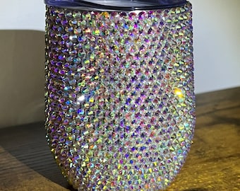 Rhinestone wine tumbler 12oz. Stainless steel