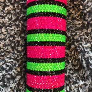 Rhinestone neon tumbler 20oz. / Watermelon inspired / luxury tumbler / bling drink ware