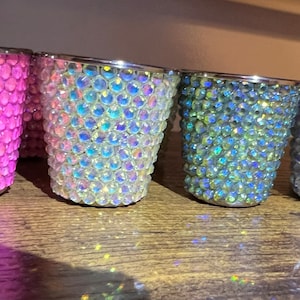 Rhinestone shot glass, 1 oz. stainless steel / bling ware