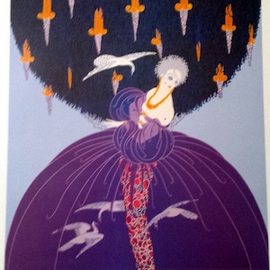 Erte&#39; Art Deco Calendar Page Lithograph &quot;The Slave&quot;
