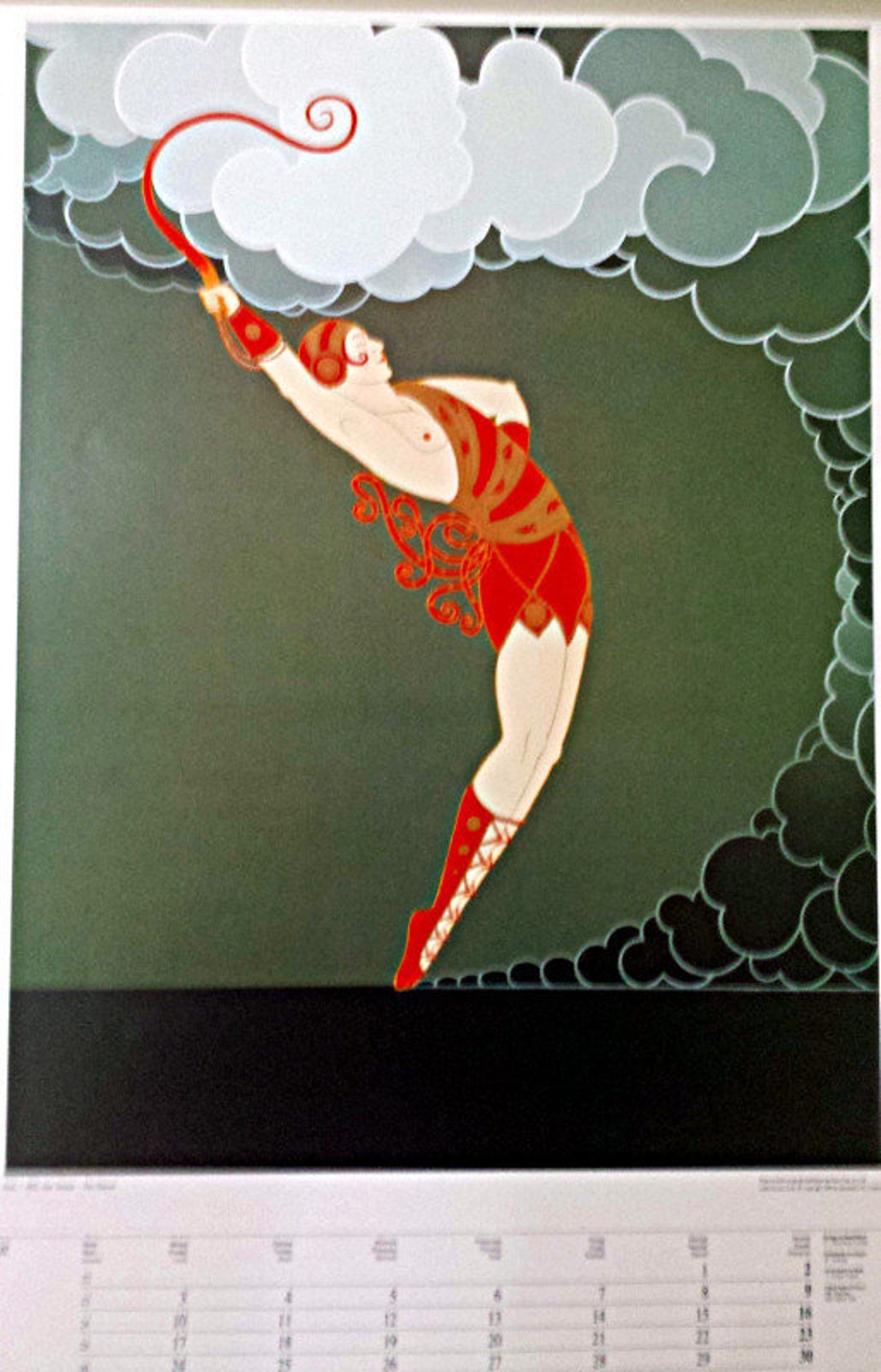 Erte' Calendar Page Art Deco Lithograph "the Dancer" Etsy