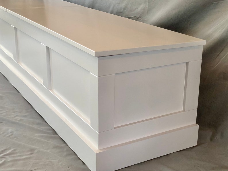 All White Storage Bench With Trim and Lid free Shipping Etsy