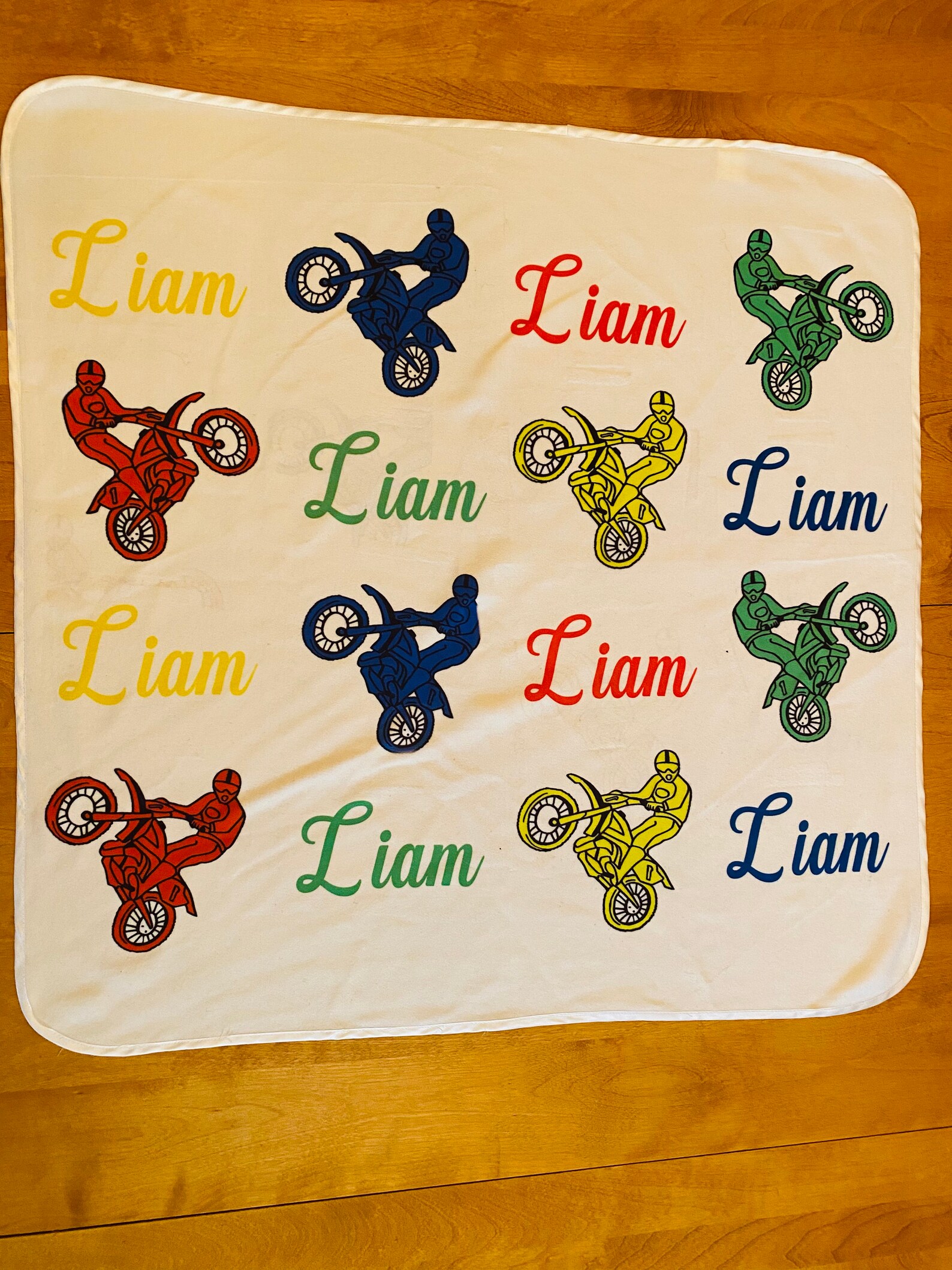 Dirt Bike Personalize Baby Blanket Etsy