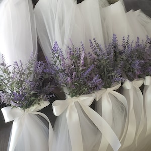 Lavender set of 10 wedding aisle pew hangers, decor. Made by a work from home veteran.