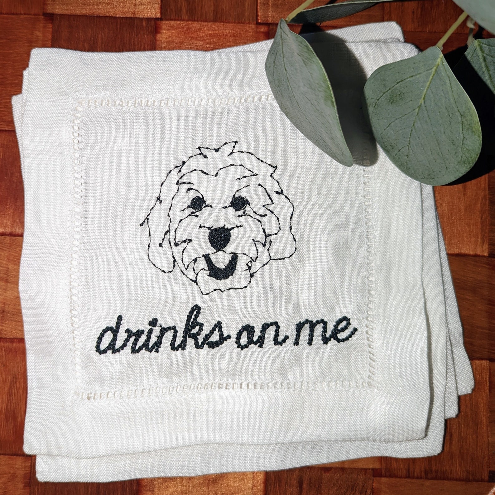 Doodle Dog Cocktail Napkin_ Labradoodle_ Goldendoodle_maltipoo set of 4