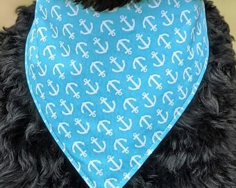 TEAL ANCHOR Dog Bandana