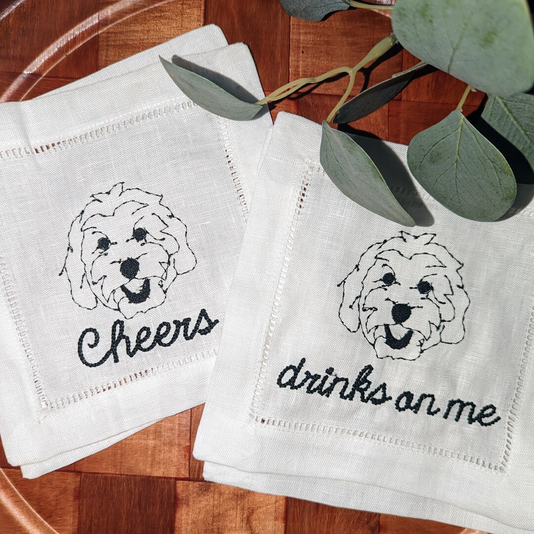 Doodle Dog Cocktail Napkin_ Labradoodle_ Goldendoodle_maltipoo set of 4