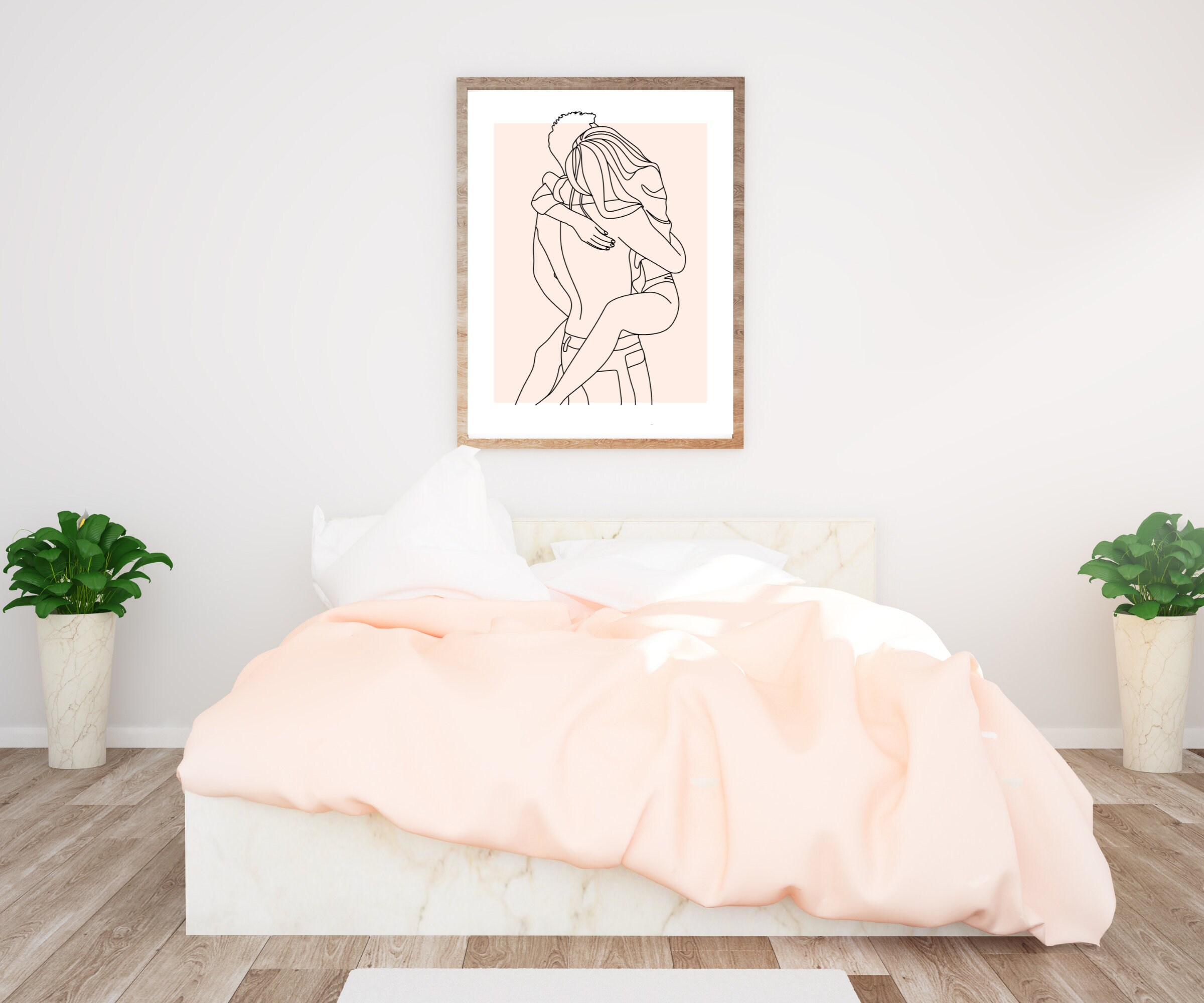 Romantic Wall Art, Romance Art, Love Art Wall Decor, Minimalist Couple