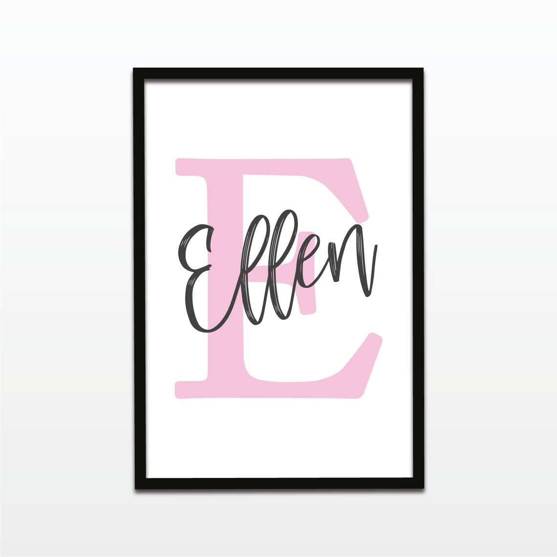 Personalised Simple Name and Initial Letter Wall Art Print Etsy
