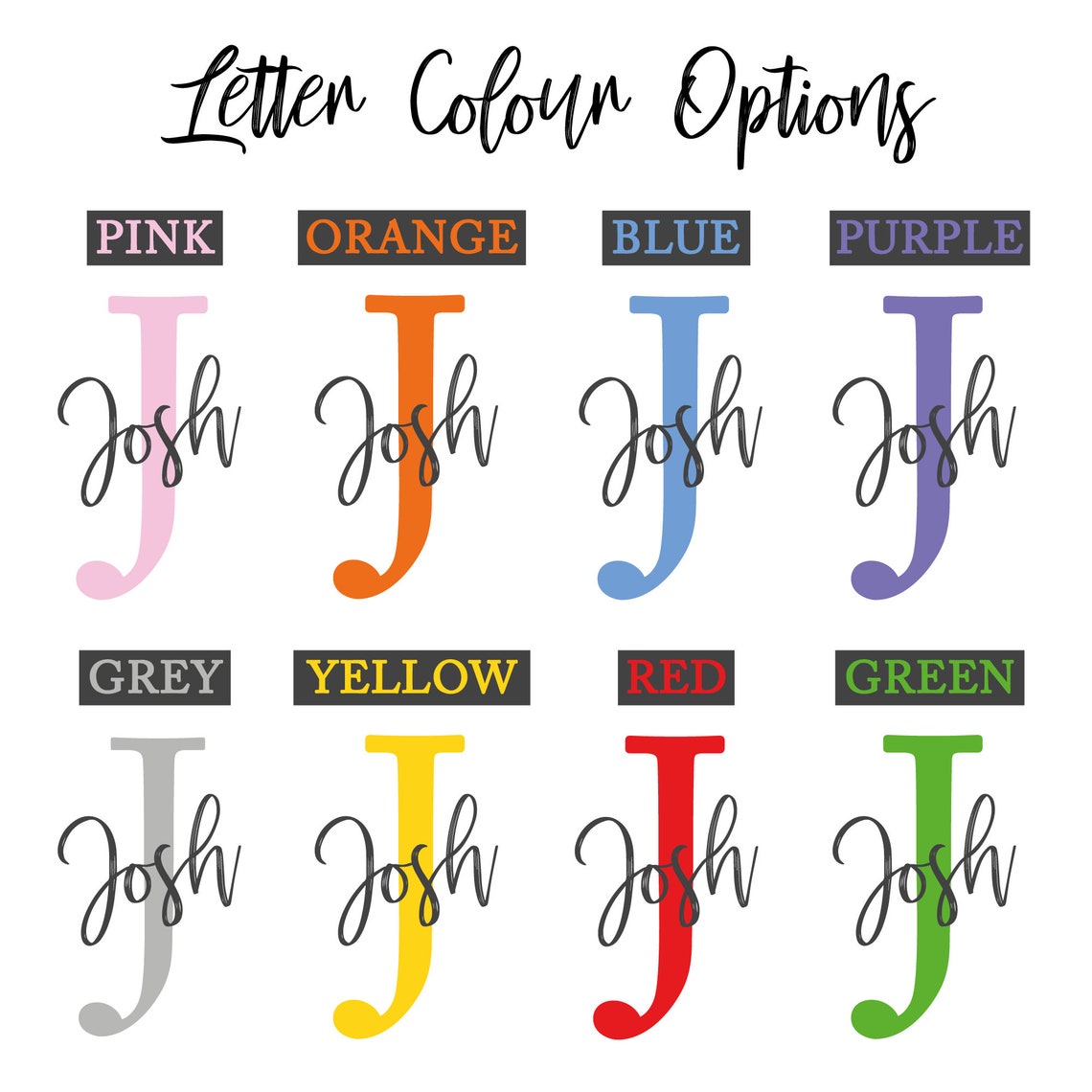 Personalised Simple Name and Initial Letter Wall Art Print Etsy