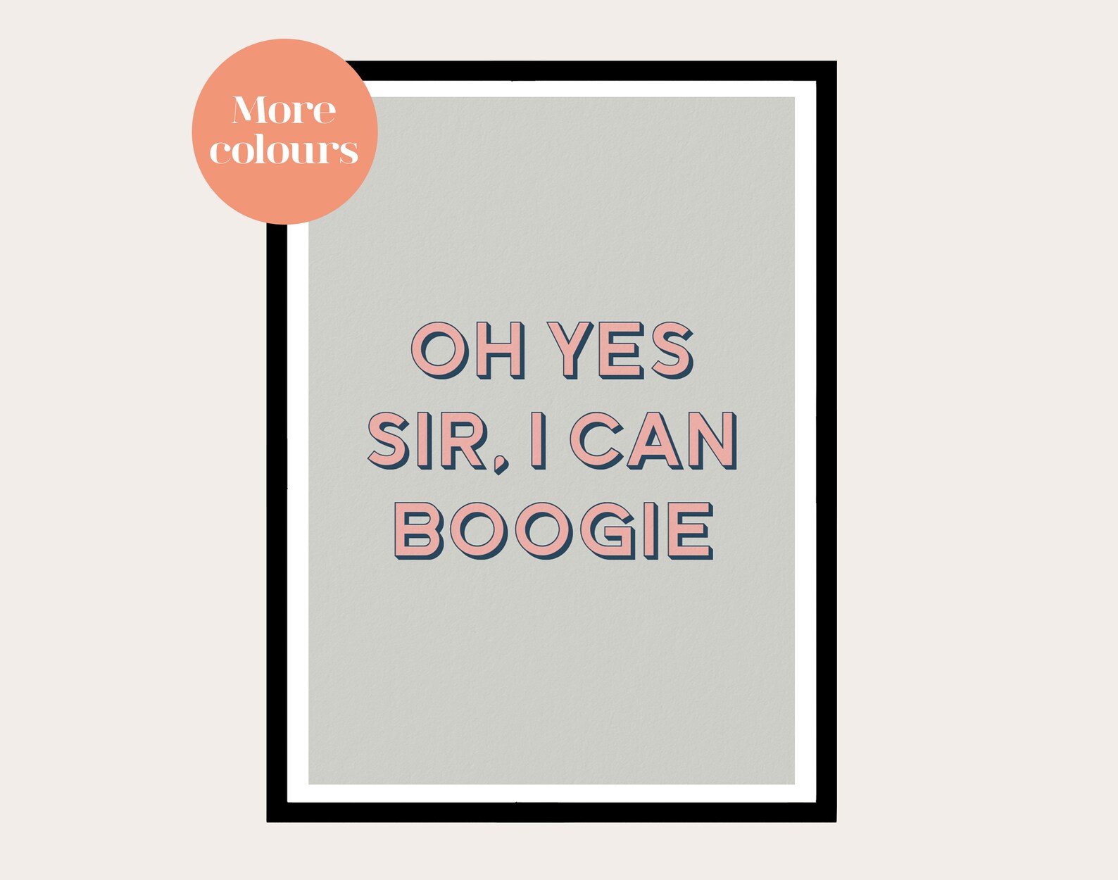 Oh Yes Sir I can boogie Print Typography Print Wall Etsy