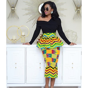 Kente Peplum Skirt image 1