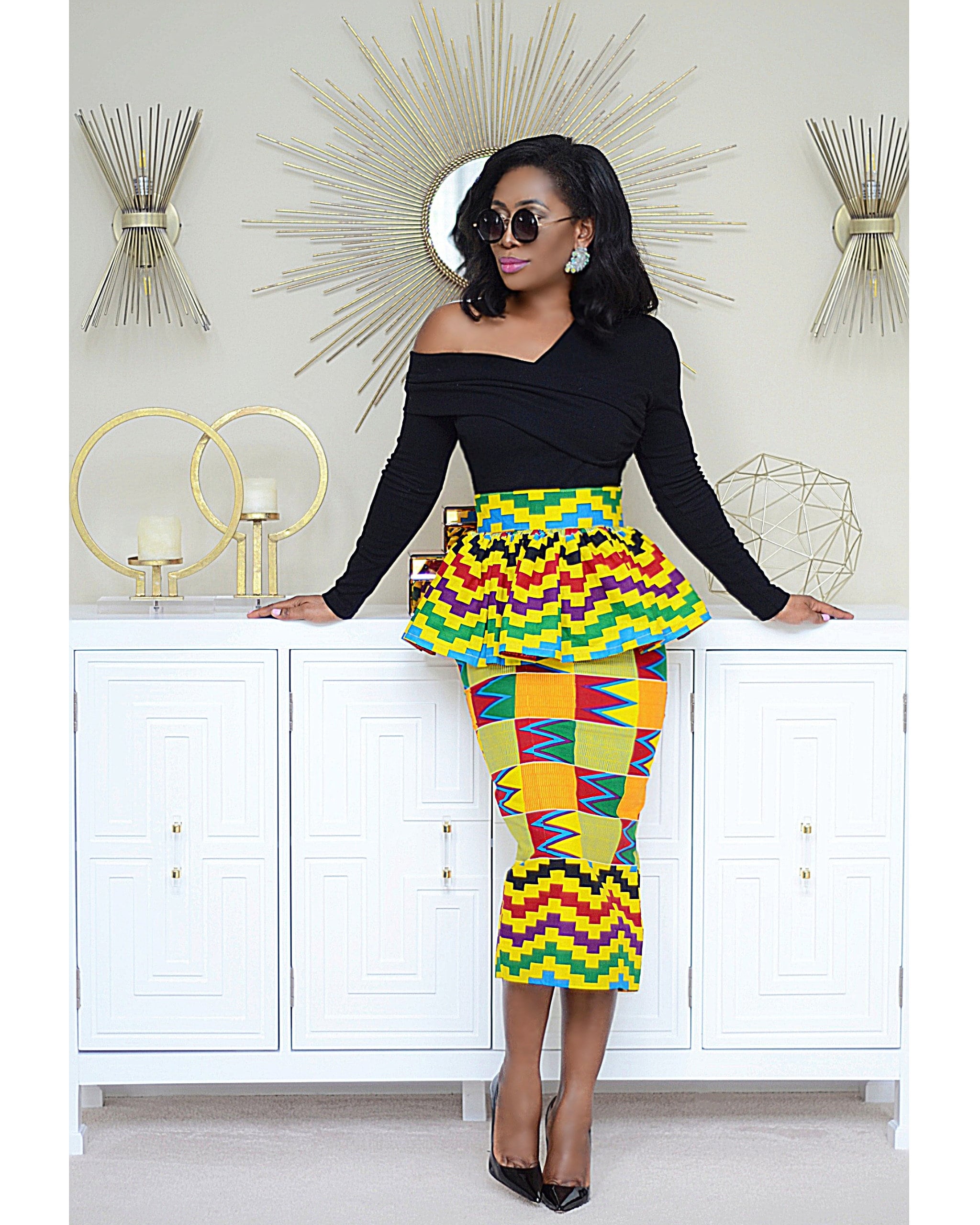 Peplum skirted Corset Belt -   African print clothing, African fabric  accessories, African fashion