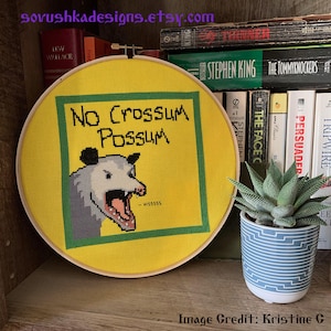 No Crossum Possum - Cross Stitch Pattern - Digital PDF