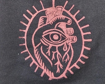 The Heart of Perception Tee - Hand Printed Hand Cut Linocut T-Shirts