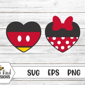 Mickey and Minnie Valentine Hearts SVG