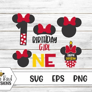 Minnie Mouse First Birthday SVG Bundle