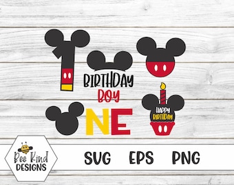 Mickey Mouse First Birthday SVG Bundle