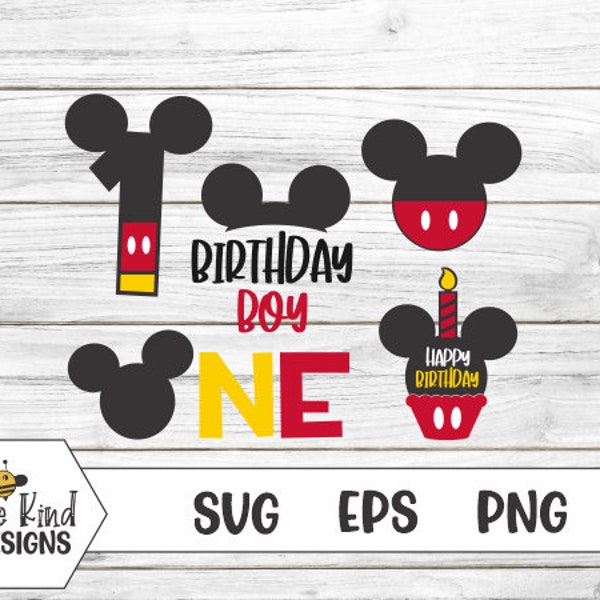 Mickey Mouse First Birthday SVG Bundle