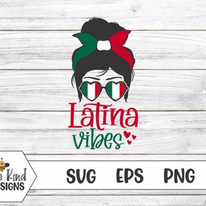 Latina Vibes, Messy Bun SVG