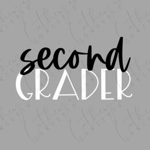Second Grader Stacked Words PNG Design // School PNG Design // Instant Download // Sublimation Design // Personal Use // Elementary Design