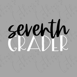Septième niveleuse Stacked Words PNG Design // School PNG Design // Instant Download // Sublimation Design // Personal Use // Elementary Design