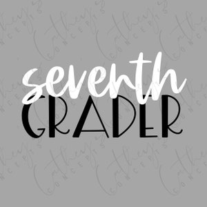 Septième niveleuse Stacked Words PNG Design // School PNG Design // Instant Download // Sublimation Design // Personal Use // Elementary Design