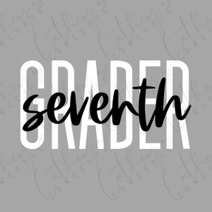 Septième niveleuse PNG Design // School PNG Design // Téléchargement instantané // Sublimation Design // Personal Use // Middle School PNG Design